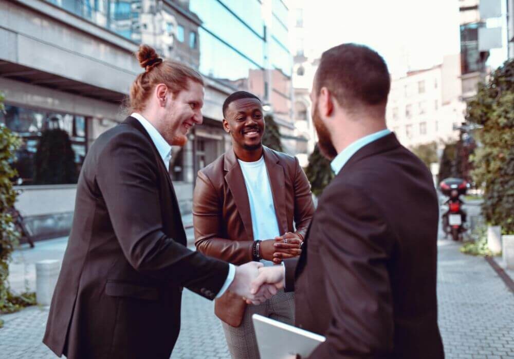 business associates shaking hands